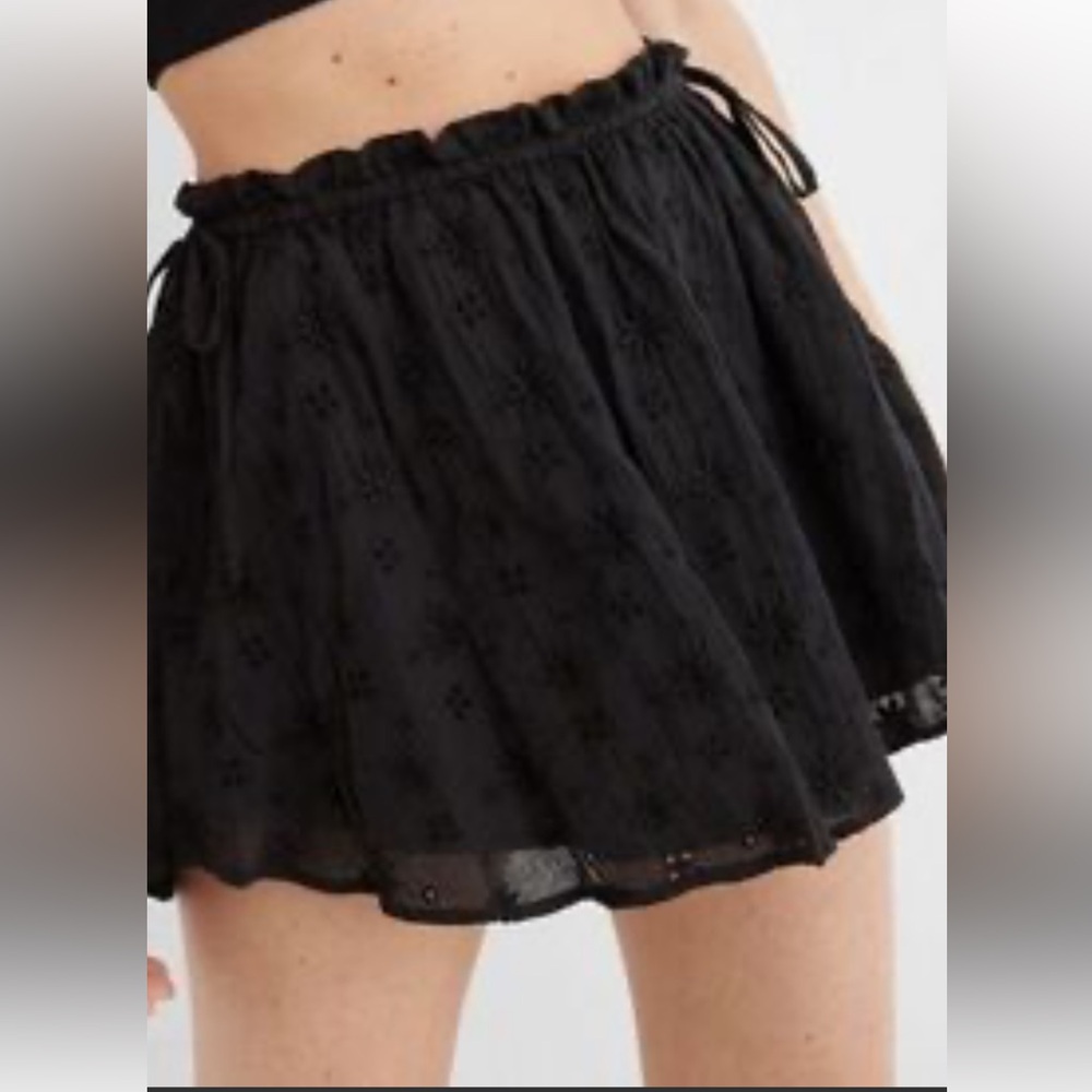 Aerie Black Eyelet Skirt